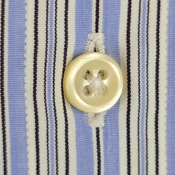 Polo Ralph Lauren Shirt Men's Size Medium 15.5 Blue Stripe LS Button Down - Picture 4 of 8